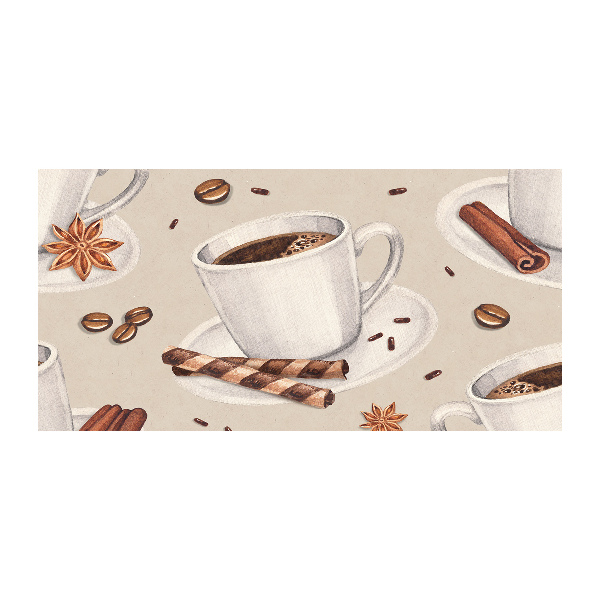 Cuadro decorativo de vidrio para salón horizontal Una taza de café