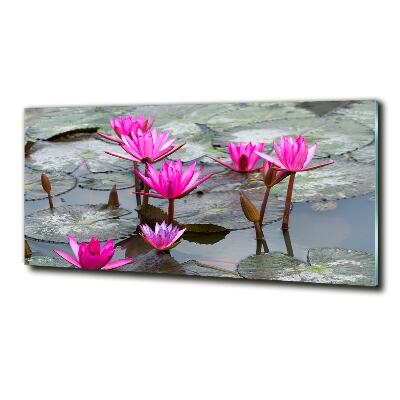 Foto en cristal de alta calidad con impresión uv horizontal flor de loto