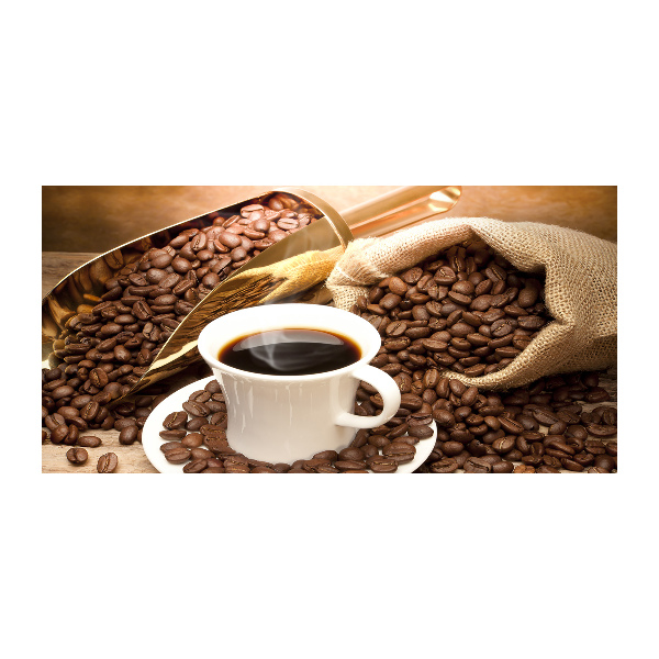 Foto en cristal de alta calidad con impresión uv horizontal Una taza de café