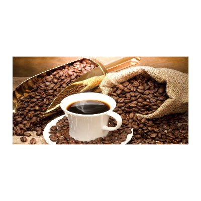 Foto en cristal de alta calidad con impresión uv horizontal Una taza de café