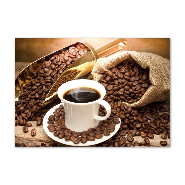 Foto en cristal de alta calidad con impresión uv horizontal Una taza de café