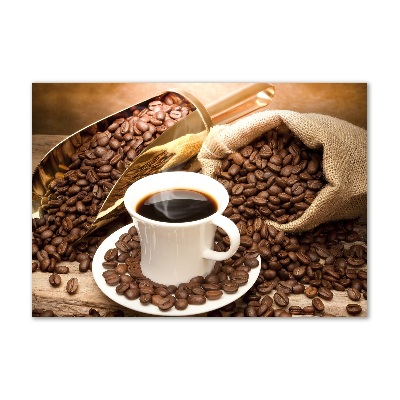 Foto en cristal de alta calidad con impresión uv horizontal Una taza de café