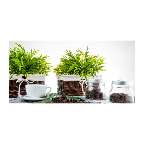 Cuadro de cristal templado moderno horizontal Tema de cafetería