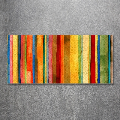 Cuadro decorativo de vidrio para salón horizontal Rayas de colores