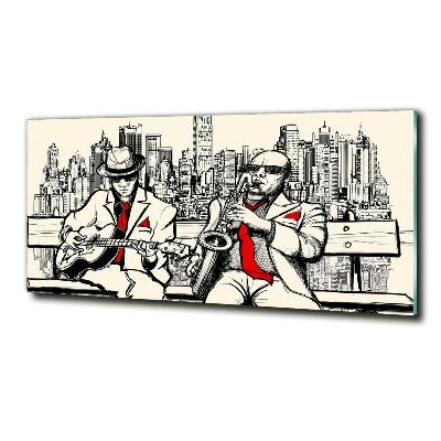 Foto en cristal de alta calidad con impresión uv horizontal Jazz de Nueva York