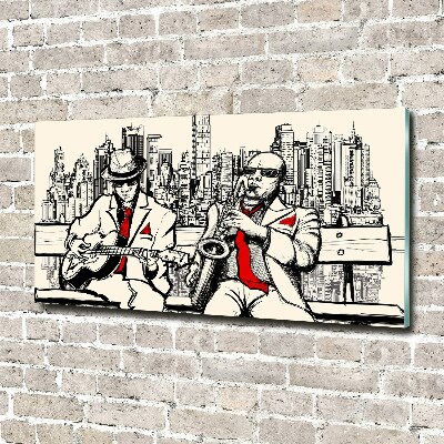 Foto en cristal de alta calidad con impresión uv horizontal Jazz de Nueva York