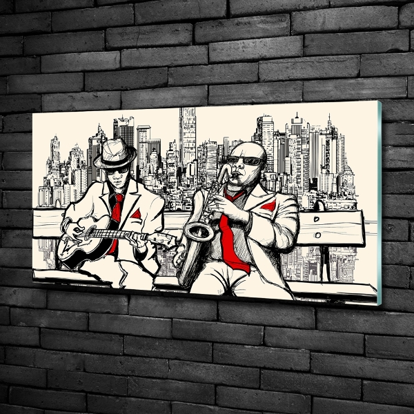Foto en cristal de alta calidad con impresión uv horizontal Jazz de Nueva York
