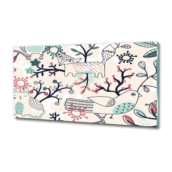 Foto en cristal de alta calidad con impresión uv horizontal Animales y flores