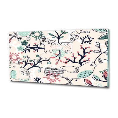 Foto en cristal de alta calidad con impresión uv horizontal Animales y flores