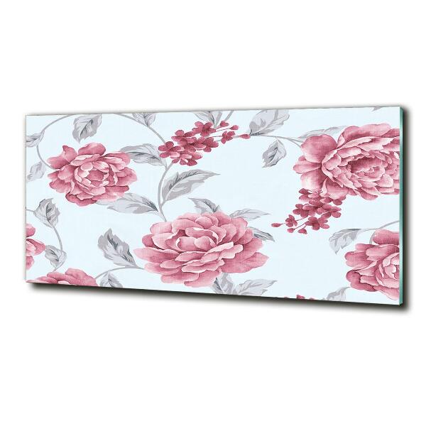 Impresión en cristal con acabado brillante horizontal Peonías