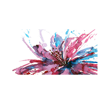 Cuadro de cristal templado moderno horizontal Flor abstracta