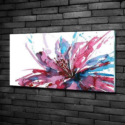 Cuadro de cristal templado moderno horizontal Flor abstracta