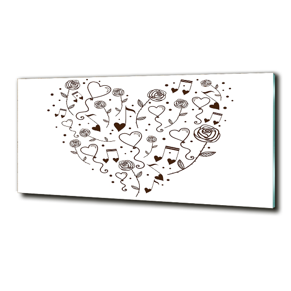 Cuadro de cristal templado moderno horizontal Corazón