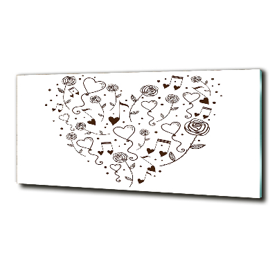 Cuadro de cristal templado moderno horizontal Corazón