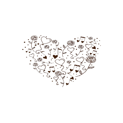 Cuadro de cristal templado moderno horizontal Corazón