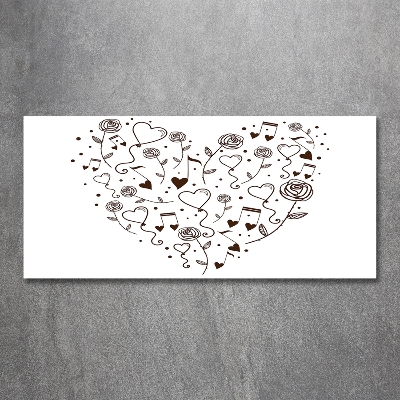 Cuadro de cristal templado moderno horizontal Corazón