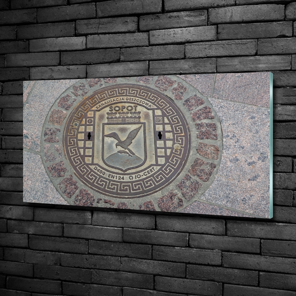 Cuadro decorativo de vidrio para salón horizontal Pozo de Sopot