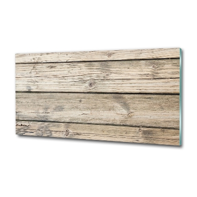 Cuadro de cristal templado moderno horizontal Fondo de madera