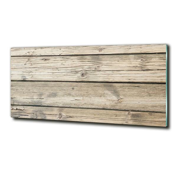 Cuadro de cristal templado moderno horizontal Fondo de madera