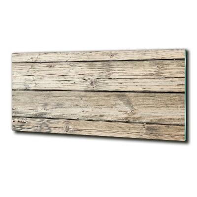 Cuadro de cristal templado moderno horizontal Fondo de madera
