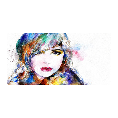 Cuadro de cristal templado moderno horizontal Rostro de mujer