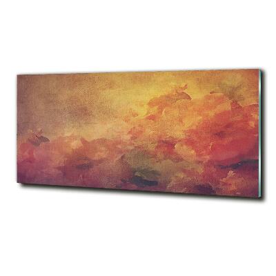 Cuadro decorativo de vidrio para salón horizontal Flores