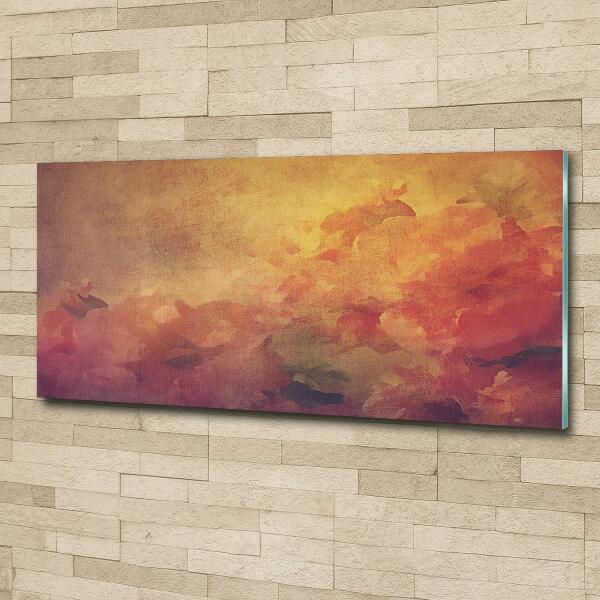 Cuadro decorativo de vidrio para salón horizontal Flores