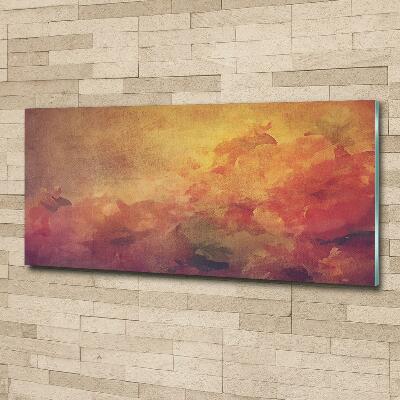 Cuadro decorativo de vidrio para salón horizontal Flores