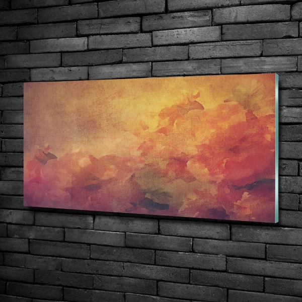 Cuadro decorativo de vidrio para salón horizontal Flores