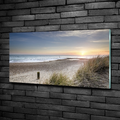 Foto en cristal de alta calidad con impresión uv horizontal Atardecer y dunas