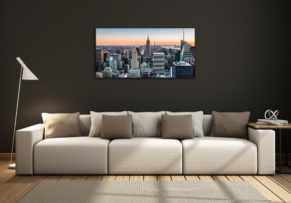 Cuadro de cristal templado moderno horizontal Nueva York