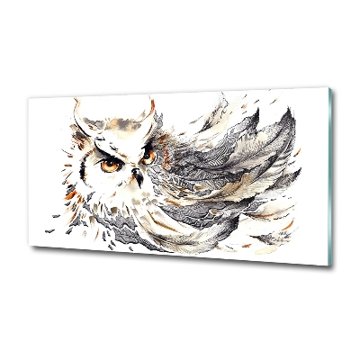 Cuadro de cristal templado moderno horizontal Búho