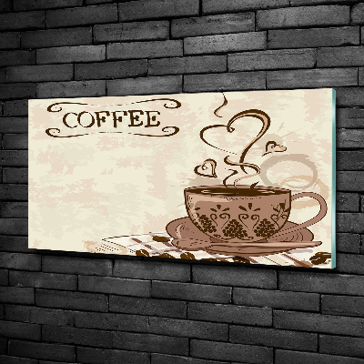Cuadro de cristal templado moderno horizontal Café aromático