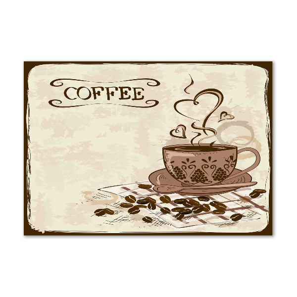 Cuadro de cristal templado moderno horizontal Café aromático