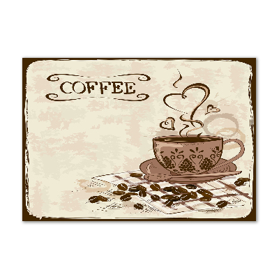 Cuadro de cristal templado moderno horizontal Café aromático