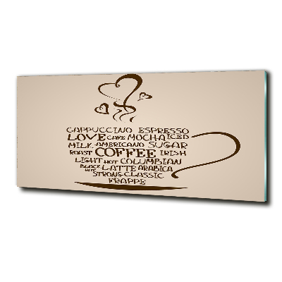 Impresión en cristal con acabado brillante horizontal Una taza de café