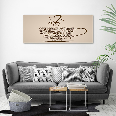 Impresión en cristal con acabado brillante horizontal Una taza de café