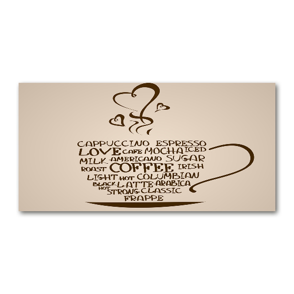 Impresión en cristal con acabado brillante horizontal Una taza de café