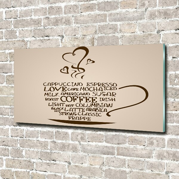 Impresión en cristal con acabado brillante horizontal Una taza de café