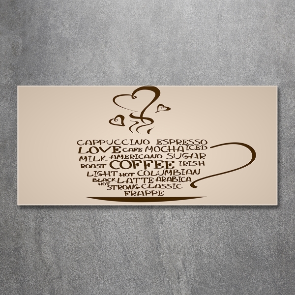 Impresión en cristal con acabado brillante horizontal Una taza de café