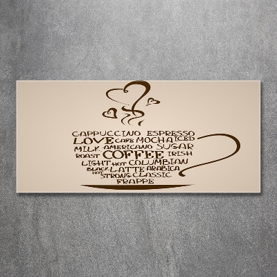 Impresión en cristal con acabado brillante horizontal Una taza de café