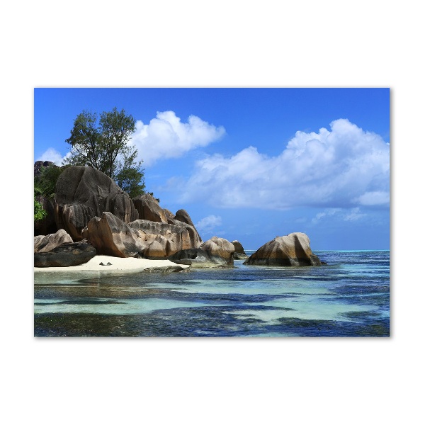Cuadro de cristal templado moderno horizontal Panorama de las Seychelles