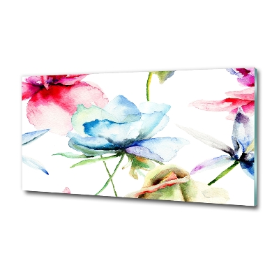 Foto en cristal de alta calidad con impresión uv horizontal Amapolas