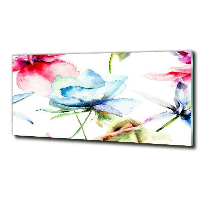 Foto en cristal de alta calidad con impresión uv horizontal Amapolas