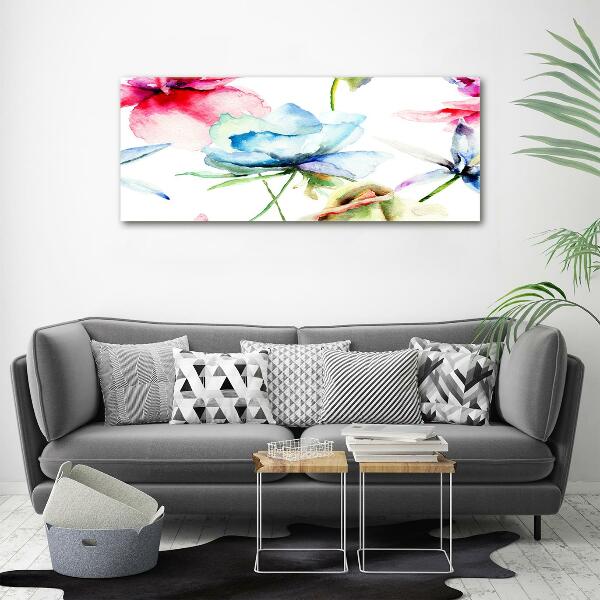 Foto en cristal de alta calidad con impresión uv horizontal Amapolas