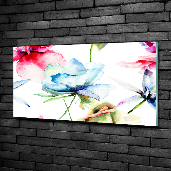 Foto en cristal de alta calidad con impresión uv horizontal Amapolas