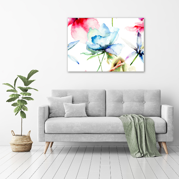 Foto en cristal de alta calidad con impresión uv horizontal Amapolas