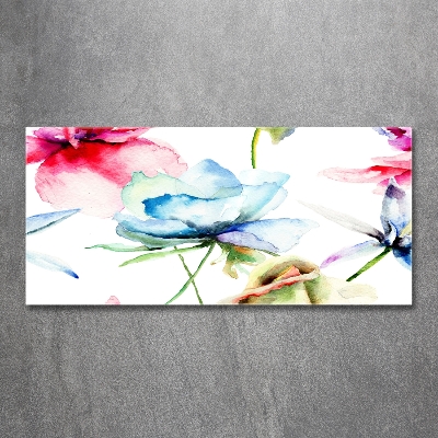 Foto en cristal de alta calidad con impresión uv horizontal Amapolas