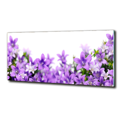 Foto en cristal de alta calidad con impresión uv horizontal Campanas moradas