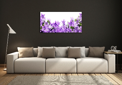 Foto en cristal de alta calidad con impresión uv horizontal Campanas moradas